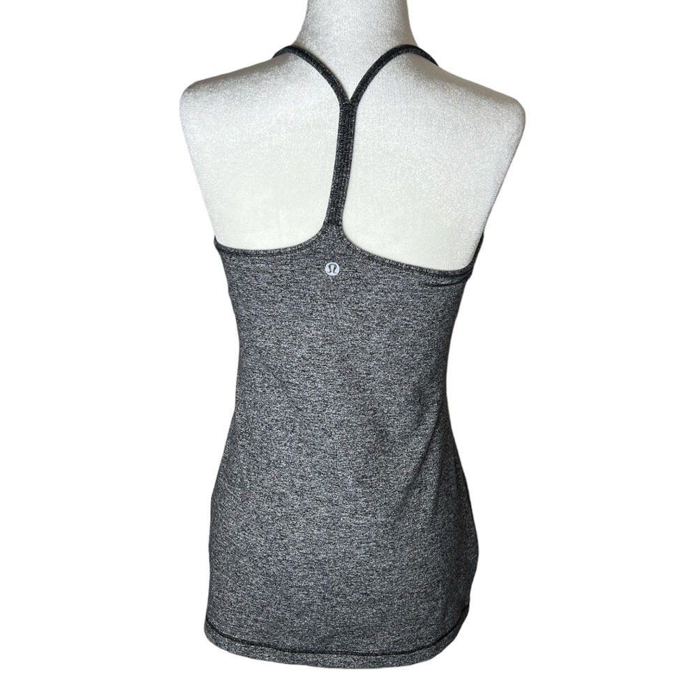 Lululemon Power Y Tank 8 Racerback Skinny Strap Activewear Top Heathered Black